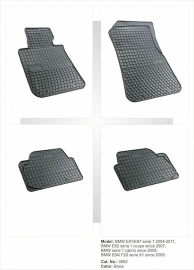 Frogum Set of Front and Rear Mats 4pcs for BMW Series 1 2004-2015 Black