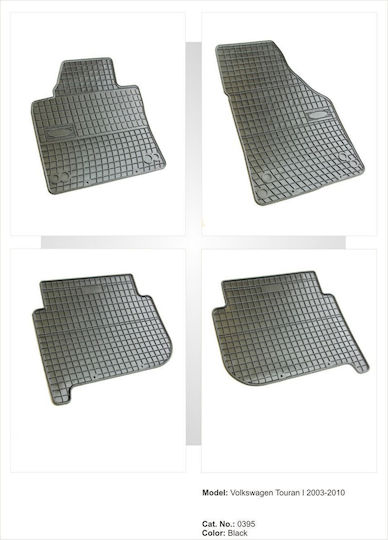 Frogum Set of Front and Rear Mats 4pcs for Volkswagen Touran 2003-2014 Black