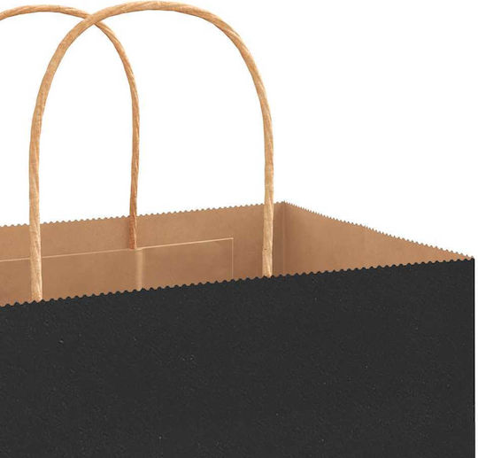 vidaXL Χάρτινη Τσάντα για Δώρο Μαύρη 32x42x12εκ. 250τμχ