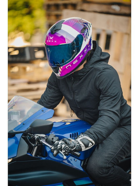 Nexx Y.100R Fade Purple / White Motorradhelm Volles Gesicht DOT / ECE 22.06 1575gr mit Pinlock