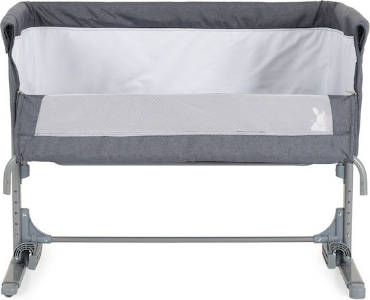 Moni Wiege mit Matratze, Seitlicher Öffnung und Rädern Gray