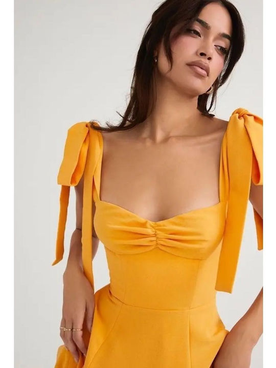 Sommer Midi Damenkleid für Hochzeit - Taufe Gelbe