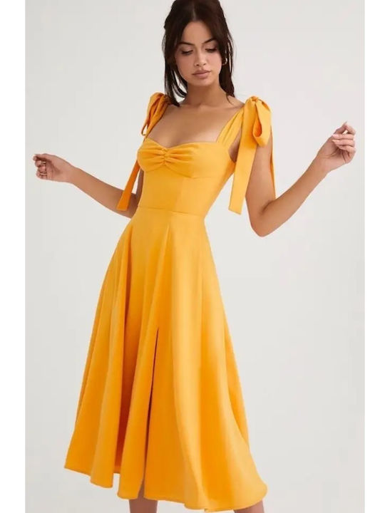 Sommer Midi Damenkleid für Hochzeit - Taufe Gelbe