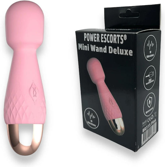 Power Escorts Mini Wand De Luxe Pink 11.6 Cm 4.5 Inch Silicone Wand Massager