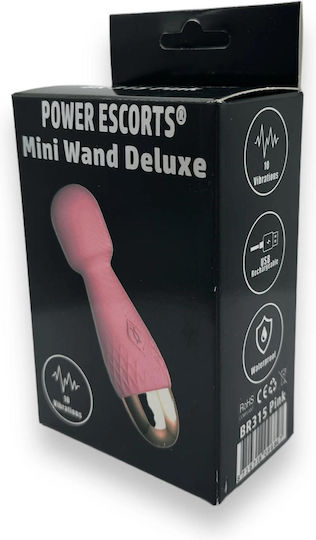 Power Escorts Mini Wand De Luxe Pink 11.6 Cm 4.5 Inch Silicone Wand Massager