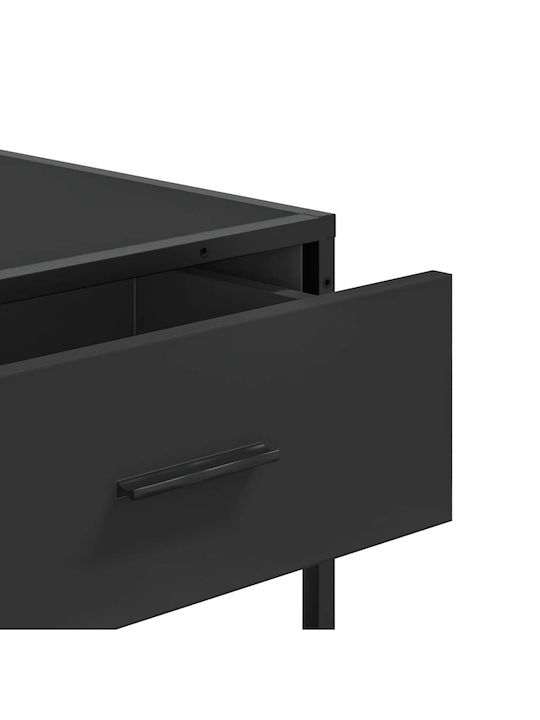 Console Table Wood & Metal Black Velvet-Black Metal L90xW35xH80cm