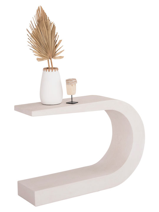 Santorini Wooden Console Table Υπολευκό L110xW30xH70cm