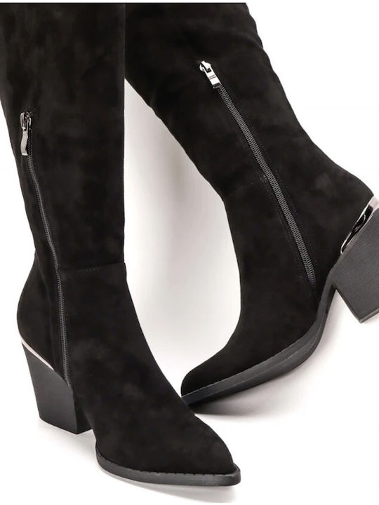 Wildleder Damenstiefel Schwarz