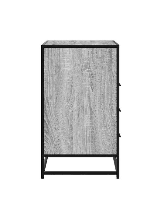 Wooden & Metallic Chest of Drawers Grey Sonoma 70x41x70cm