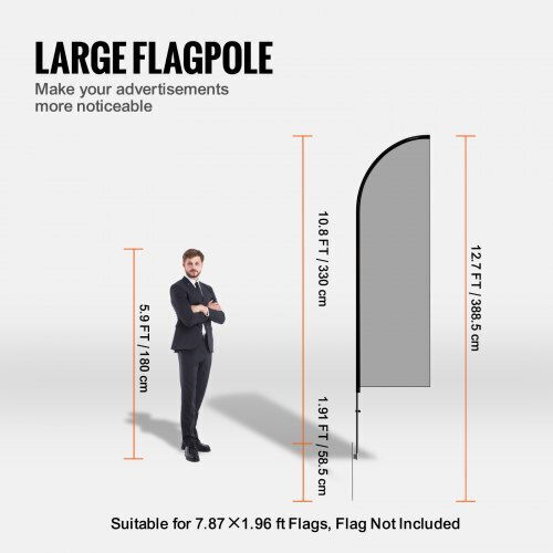 Σετ Ιστών Σημαίας Vevor 2 Τεμ 12.7 Ft Πάσσαλους Έδαφος Qgymqjgz34m24yj92v0