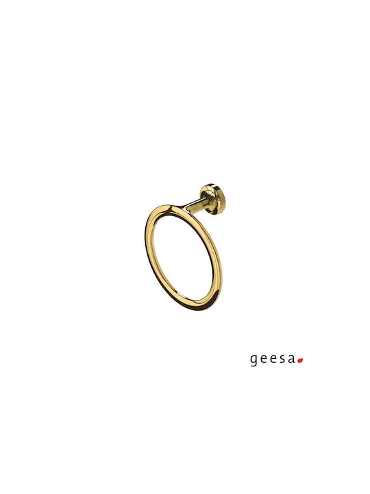 Geesa Single Wall-Mounted Bathroom Ring Gold