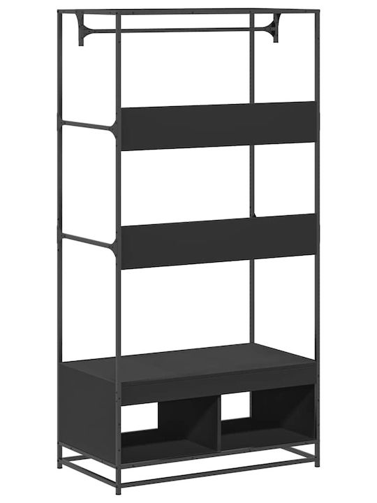 vidaXL Floor Garment Rack made of Wood Black 90x50x180cm