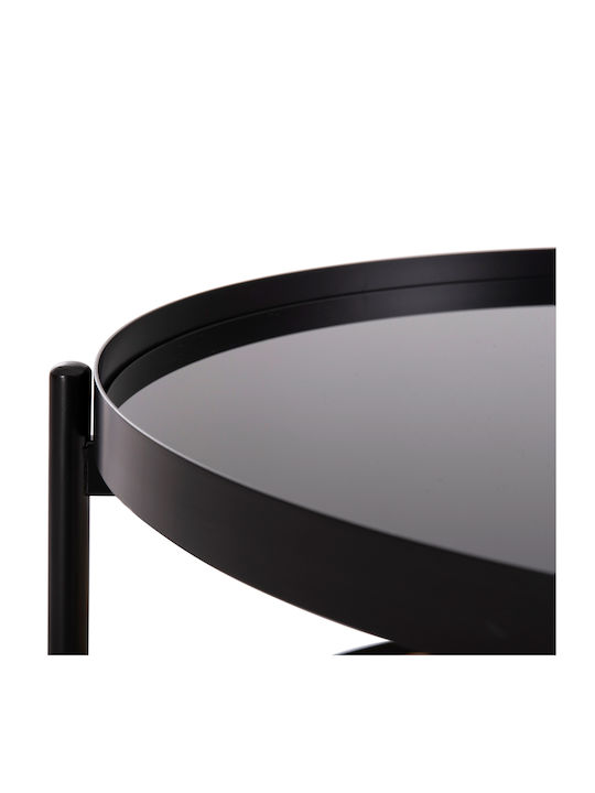 Round Central Coffee Table Seitz Glass Natural M80xL80xH45cm