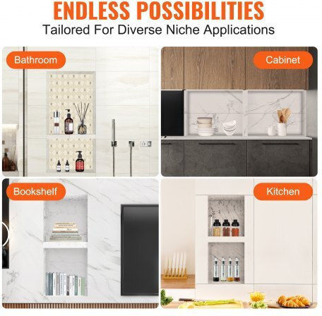Vevor Corner Wall Mounted Bathroom Shelf Plastic Black