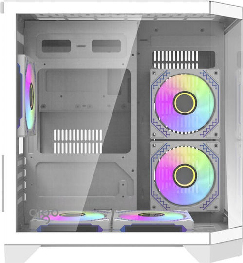 Darkflash FT350 Gaming Midi Tower Computer Case with Window Panel and RGB Lighting White