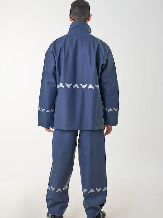Anorak Κουστούμι Αδιάβροχο Ανακλαστικό Streetr Long Μπλέ