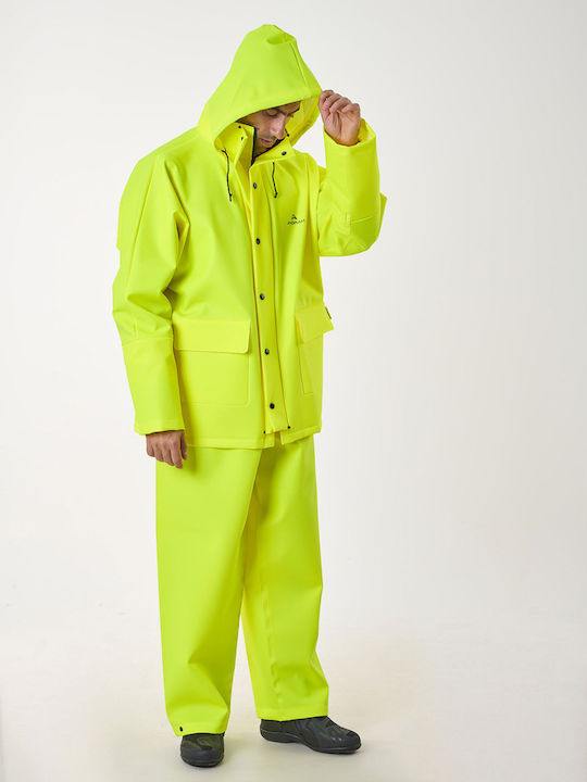 Anorak Waterproof Suit Avenue Long Fluorescent Yellow