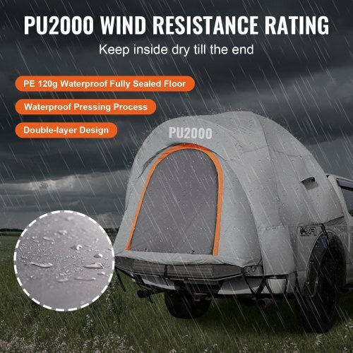 Vevor Camping Tent Igloo Car Grey with Double Cloth 3 Seasons for 3 People 200x165x170cm