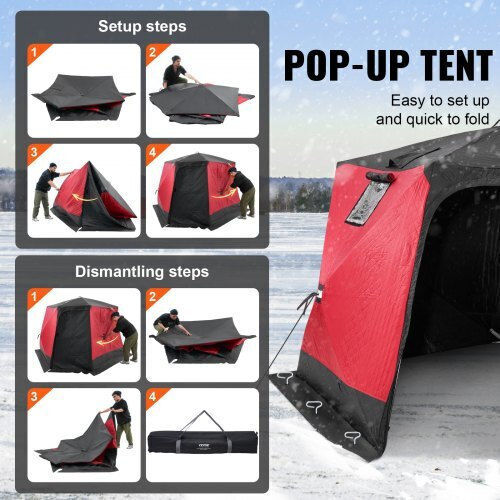 Vevor Σκηνή Ψαρέματος Pop Up Κόκκινη για 8 Άτομα 330x330x200εκ. Σκηνή Ψαρέματος