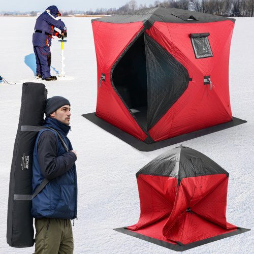 Vevor Fishing Tent Red for 4 People 180x180x200cm Fishing Tent