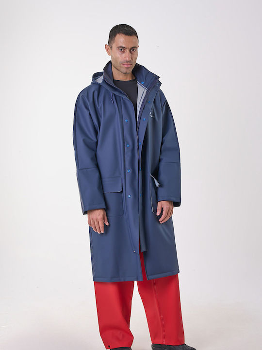 Anorak Wasserdichter Trenchcoat Avenue X-lang Blau