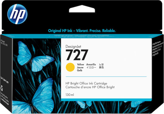 HP 727 Γνήσιο Μελάνι Εκτυπωτή InkJet Κίτρινο (B3P21A)