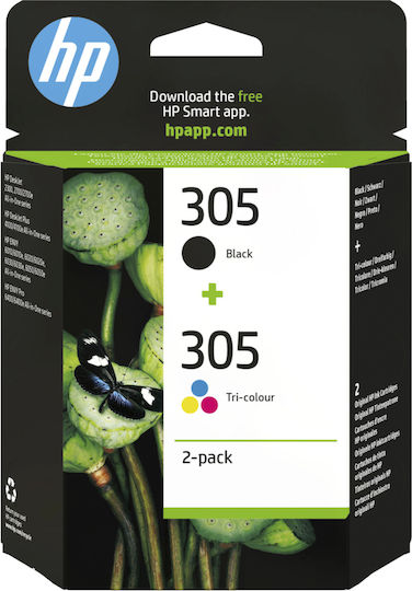 HP 305 Original Pack of 2 InkJet Printer Inks Multiple (Color) / Black (6ZD17AE)