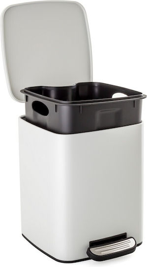 AWD Interior Inox Καλαθάκι Μπάνιου Soft Close 6lt Λευκό