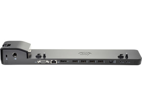 HP 2013 Ultraslim Dock Docking Station mit Ethernet und Verbindung 2 Monitore Schwarz
