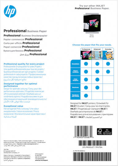 HP Professional Business Photo Paper Matte A4 (21x30) 200gr/m² for Printers Inkjet 150 Sheets