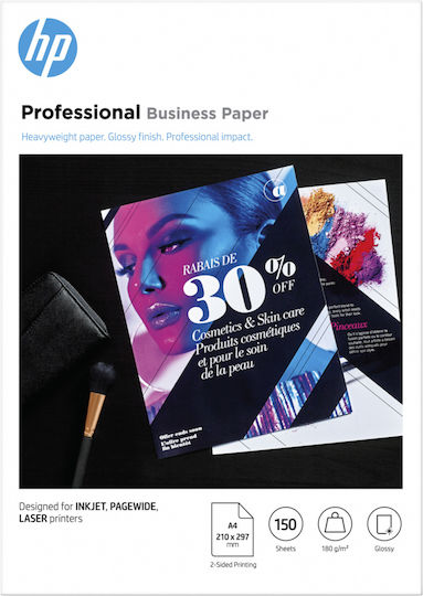 Paper, Hp Inkjet, Pagewide And Laser Professional Business Paper, A4, Glossy, 180g/m2, 150 Sheets