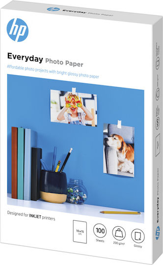 HP Everyday Glossy Photo Paper A6 (10x15) 200gr/m² for Printers Inkjet 100 Sheets