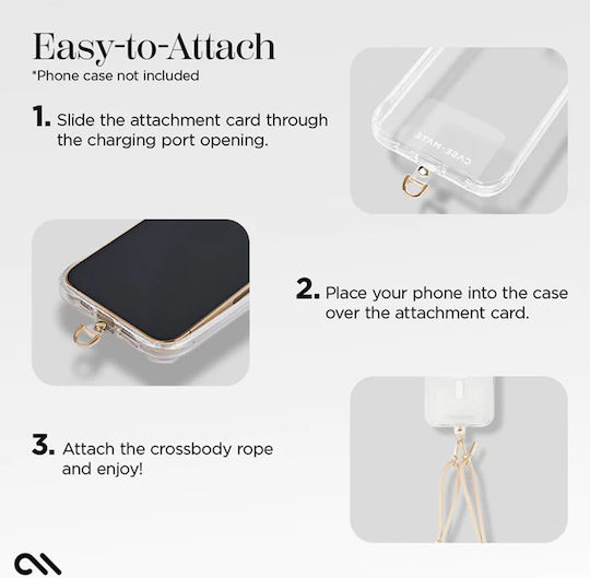 Case-Mate Curea pentru gât pentru telefoane mobile Bej