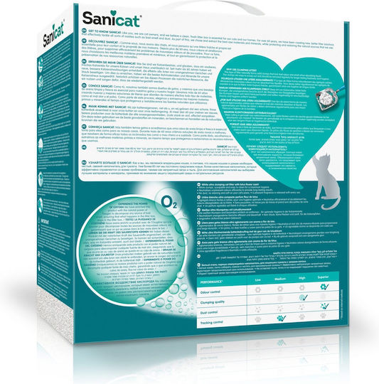 Sanicat Active White Bentonite Cat Litter with Scent Flowers 10lt