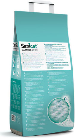 Sanicat Clumping White Bentonite Cat Litter with Scent Rose 8lt