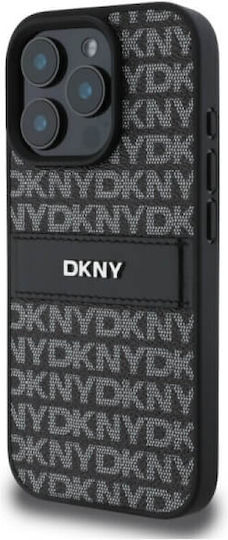 DKNY Pattern Umschlag Rückseite Metallisch Schwarz (iPhone 17 Pro Max / iPhone 17 Pro / iPhone 16 Pro Max)
