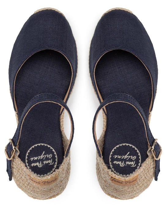 Caldes Damenplattformen im Espadrilles-Stil Marineblau