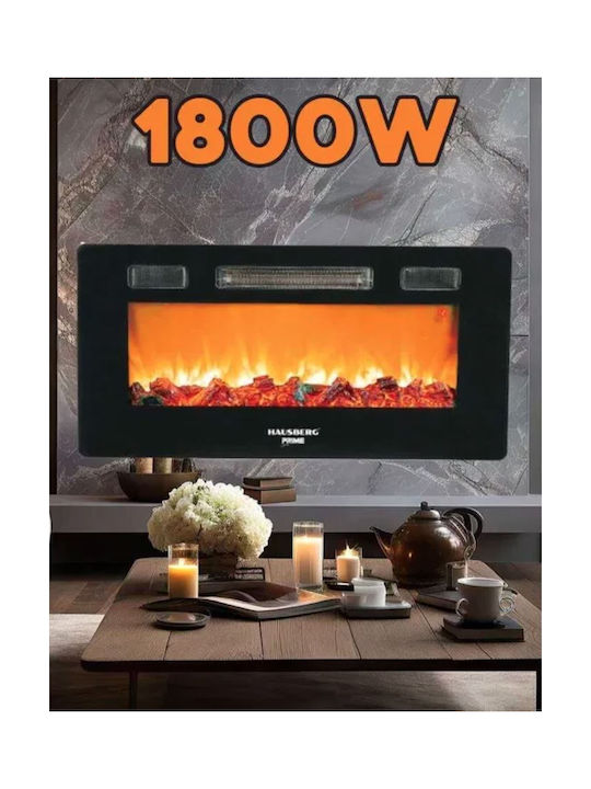Neta Επιτοίχιο Ηλεκτρικό Τζάκι 1800W Μαύρο