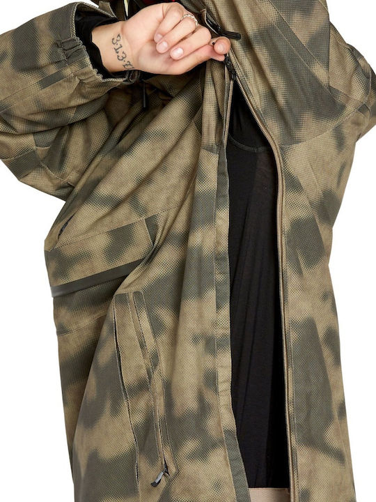 Volcom Brighton Pullover Men's Ski & Snowboard Jacket Khaki G0652508-CAM