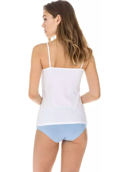 Women's T-Shirt with Spaghetti Strap White and Black 2Pack
