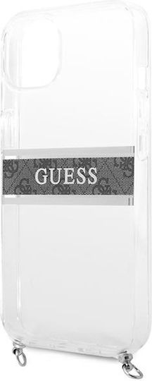 Guess Umschlag Rückseite Leder mit Band Transparent / Gray (iPhone 13 Mini)