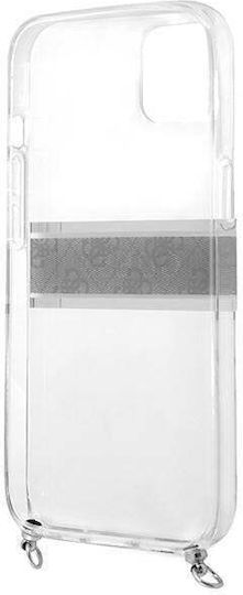Guess Umschlag Rückseite Leder mit Band Transparent / Gray (iPhone 13 Mini)