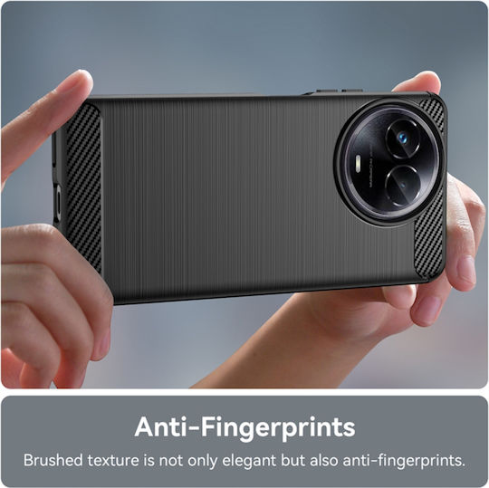 Techsuit Carbon Back Cover Silicon Negru (Realme 11)