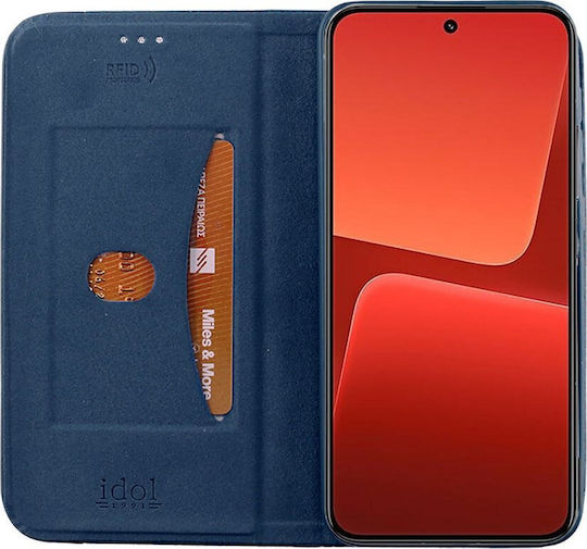 Idol 1991 Elite Anti-rfid Книга Изкуствена кожа Син (Xiaomi 14)