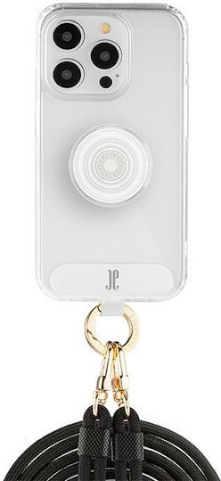 Just Elegance Popgrip Back Cover Silicone / Plastic with Strap Transparent (iPhone 15 Pro)
