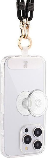 Just Elegance Popgrip Back Cover Silicone / Plastic with Strap Transparent (iPhone 15 Pro)