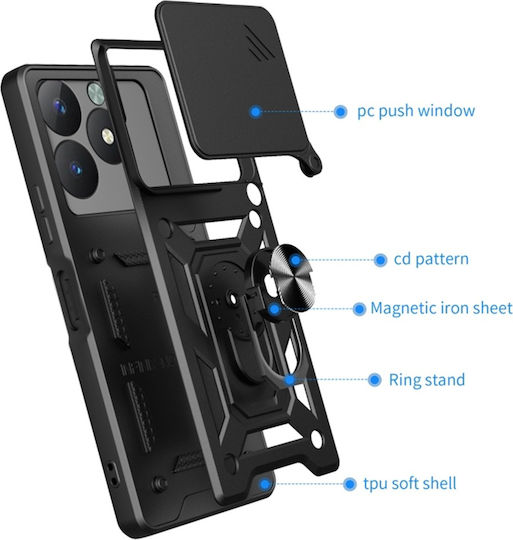 Techsuit Camshield Задна корица Пластмаса / Силикон Син (Realme C63)