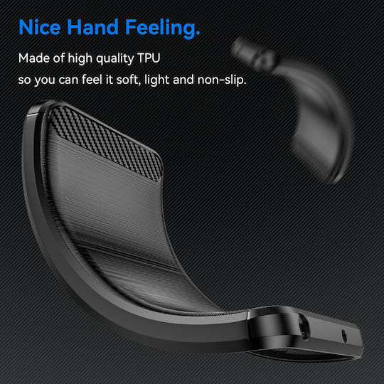 Techsuit Carbon Back Cover Silicone Black (Motorola Edge 50 Neo / Edge 60 Neo)
