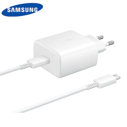 Samsung Ladegerät ohne Kabel mit USB-C Anschluss 45W Weißs (GP-PTU020SOFWQ + GP-TOU021RFCWW Bulk)