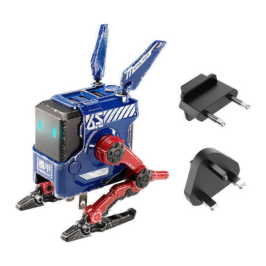 GravaStar Βάση Φόρτισης GaN με Θύρα USB-A και 2 Θύρες USB-C 65W Power Delivery War-Damaged Blaze Blue (Alpha65)